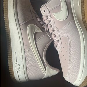 Nike Pink and White Sneakers Air Force 1